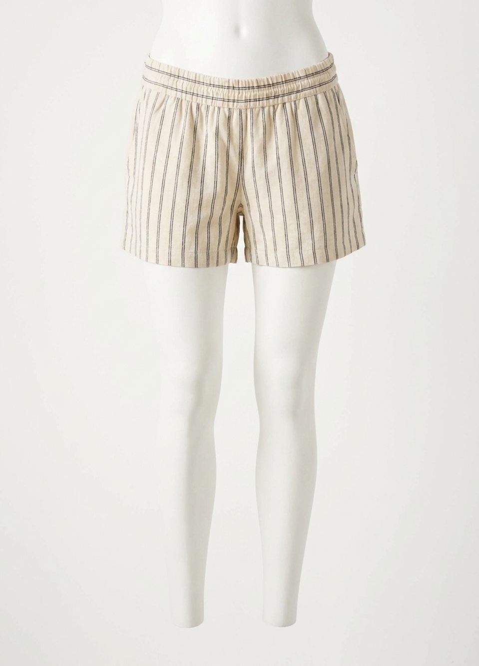 NEW HATCH asher short -maternity in ivory/ black stripe